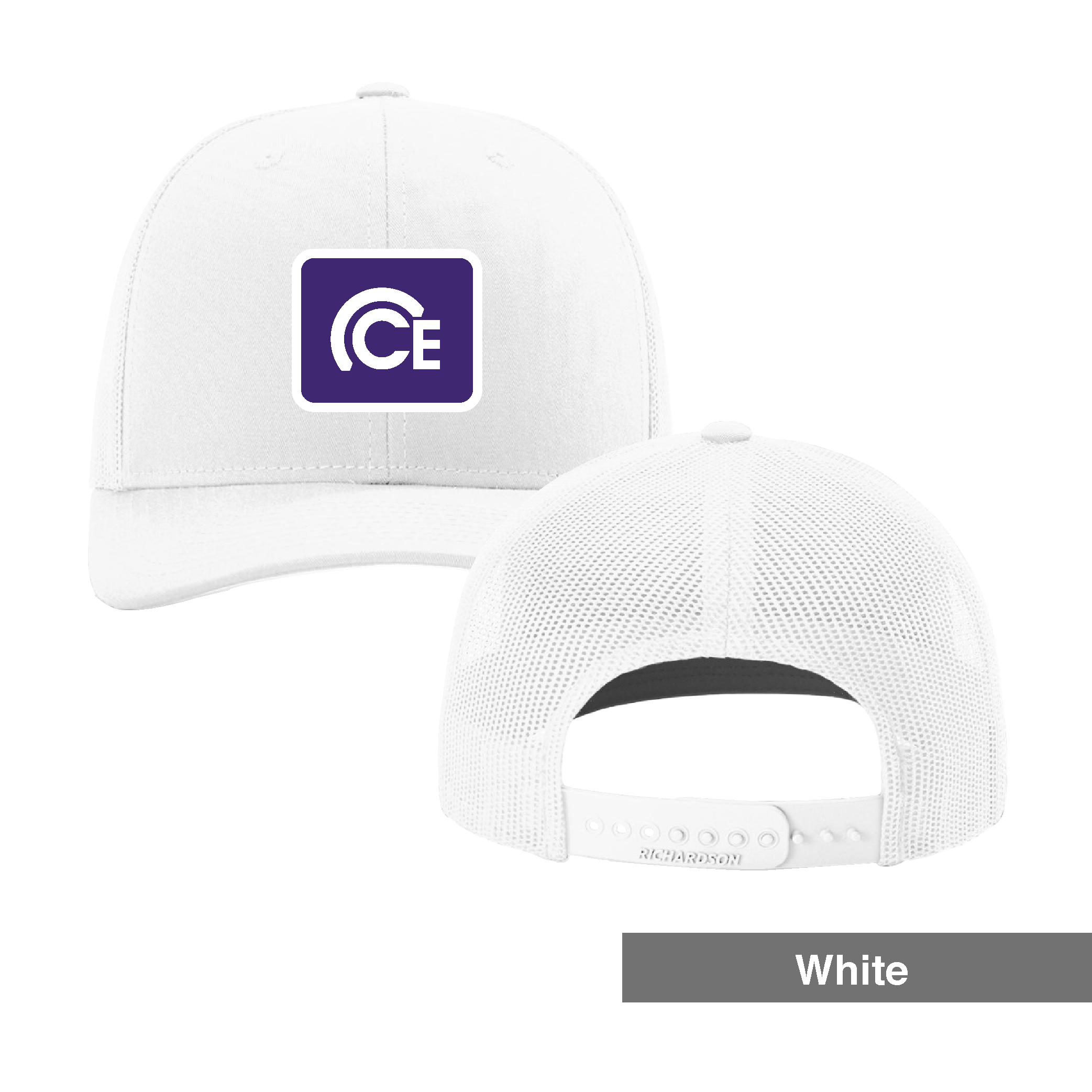 Richardson Snapback Trucker Cap with Purple/ White Patch