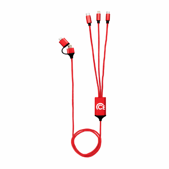 Red 3 Ft. 4-In-1 Charging Cable 2.0